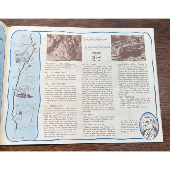 Vintage Official 1950 Kentucky Highways Road Map Photo Booklet Dept of Highways - Picture 6 of 9